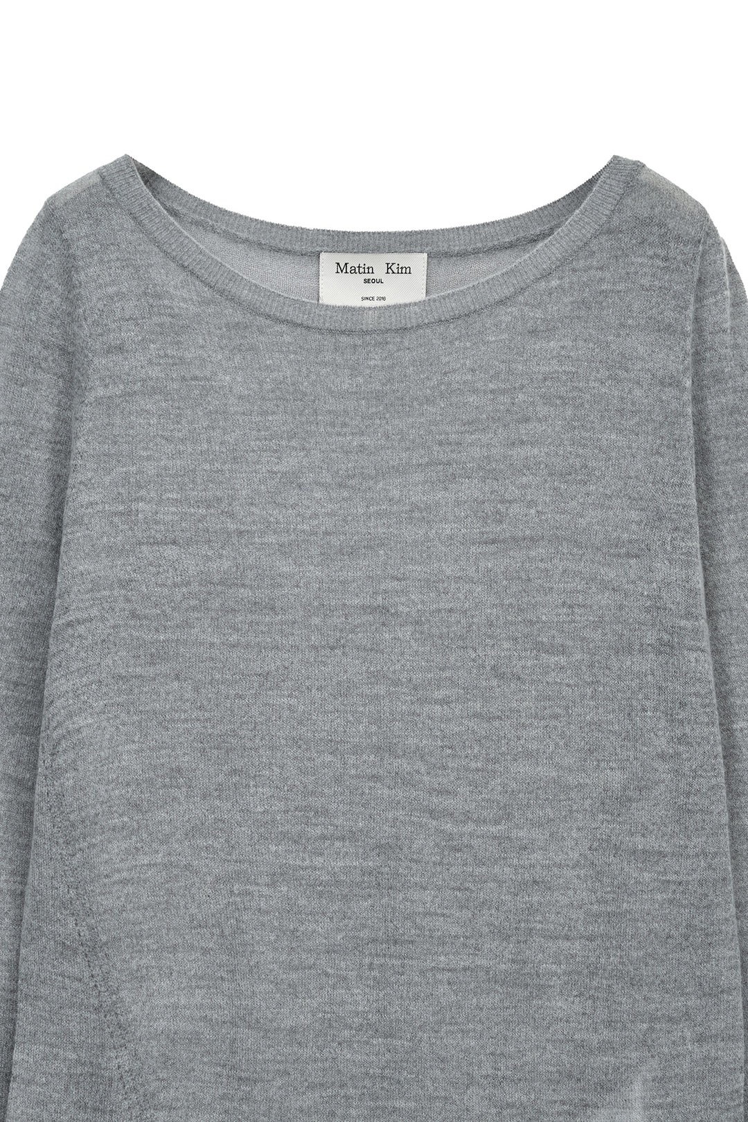 Matin Kim Mohair Layered Knit Pullover — Light Grey