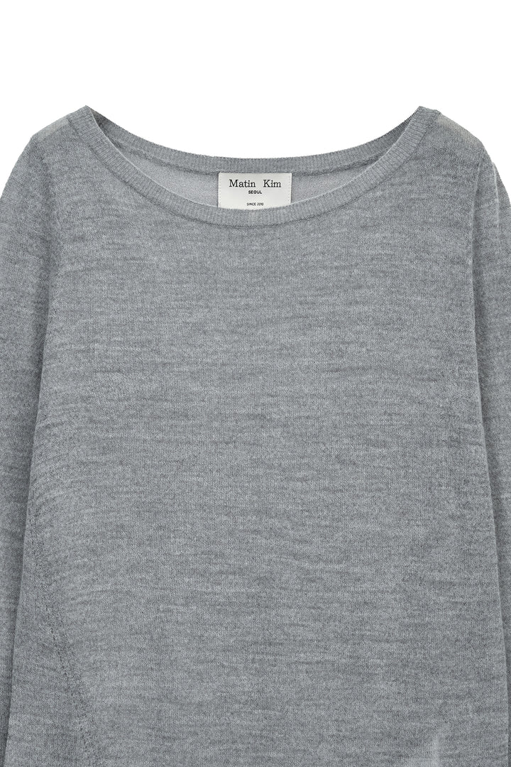Matin Kim Mohair Layered Knit Pullover — Light Grey