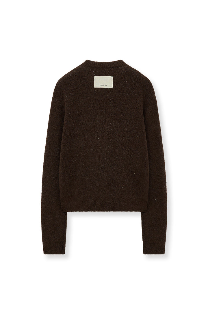 Matin Kim Poni Coni Knit Zip Up — Brown