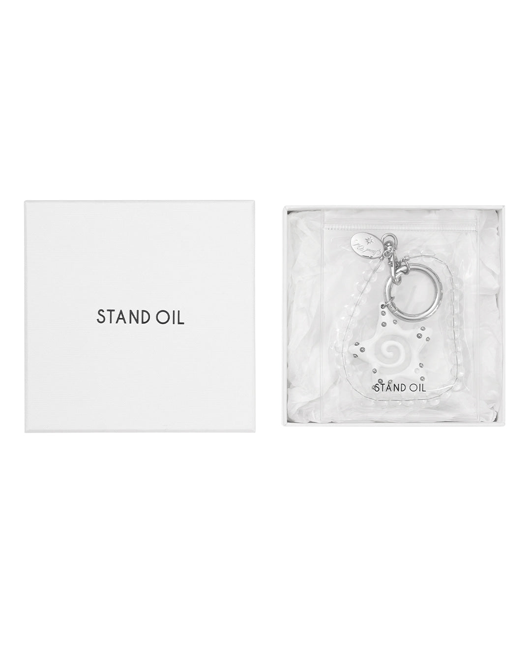 Stand Oil Dot Star Keyring — Silver