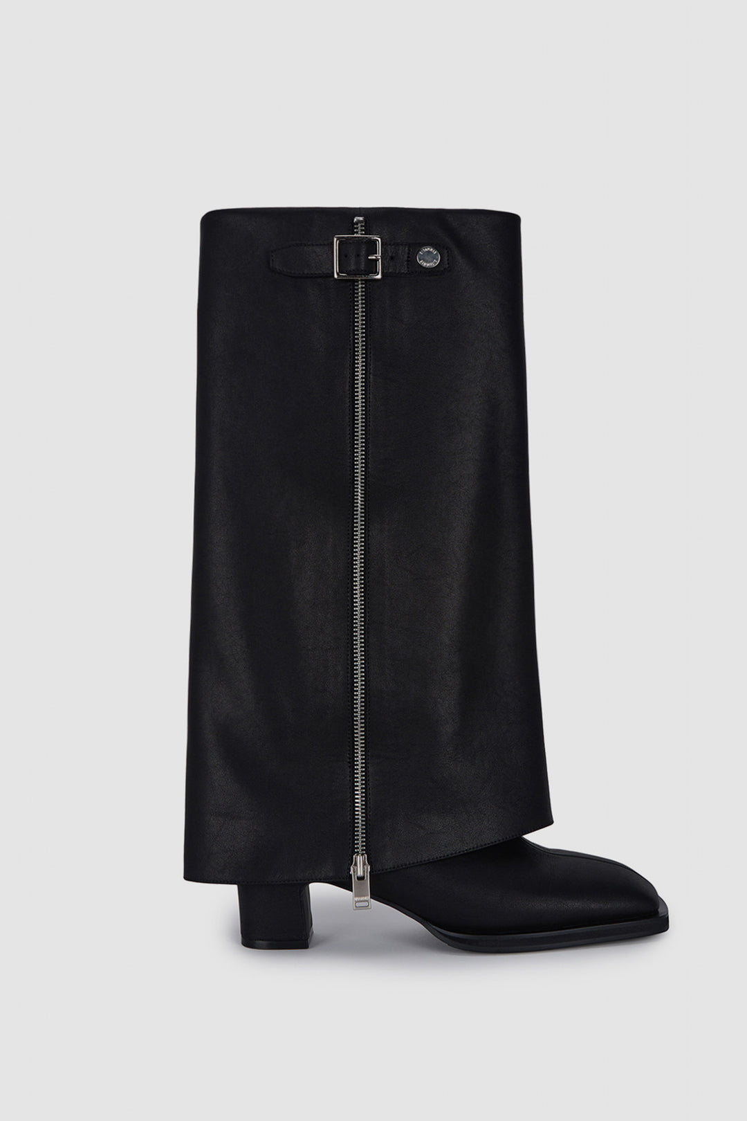 KIMMATIN Belted Double Wool Coat — Black