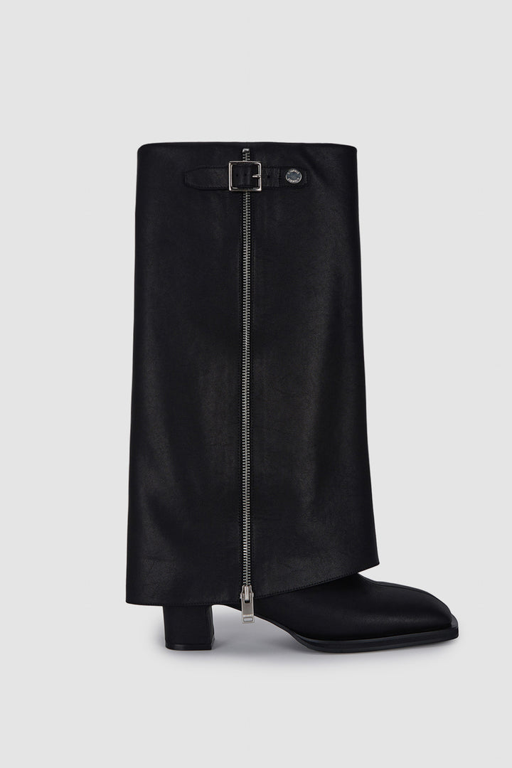 KIMMATIN Belted Double Wool Coat — Black