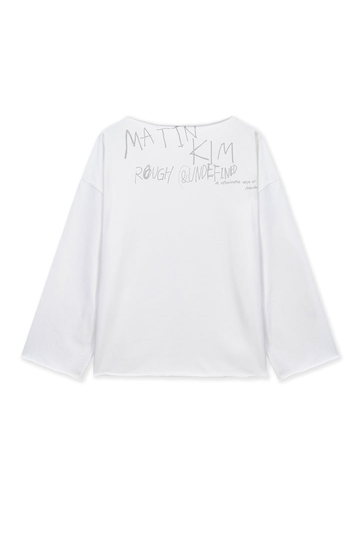 Matin Kim Raw Hem Boat Neck Top — White