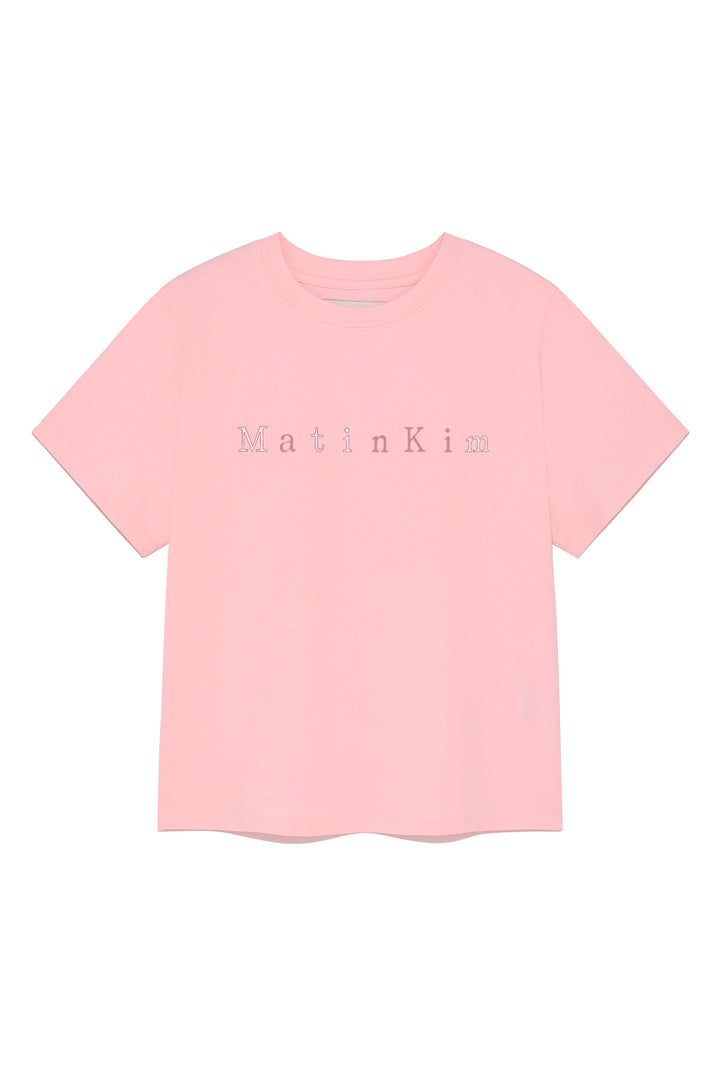 Matin Kim Sticker Graphic Logo Top — Pink