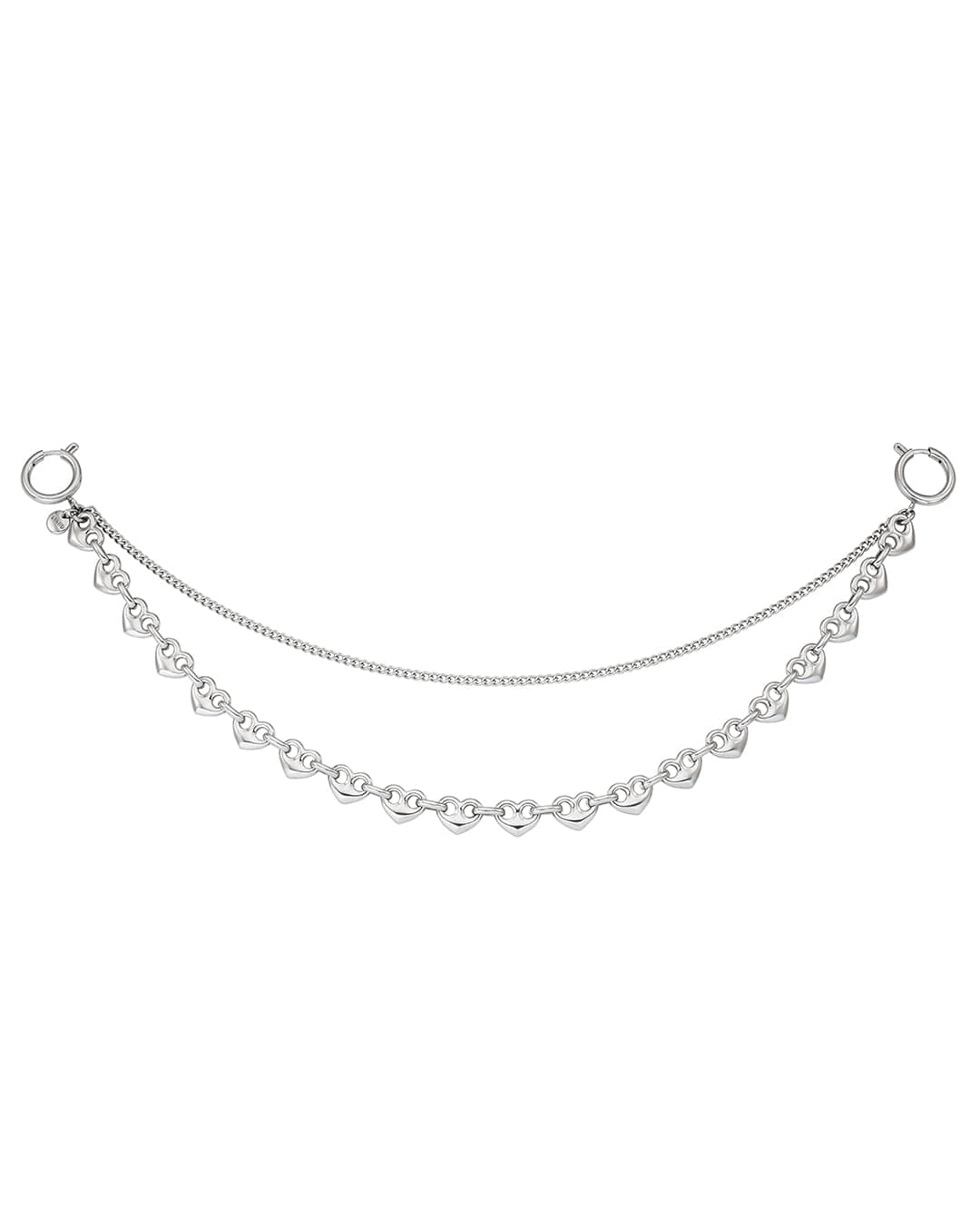 Stand Oil Dual Chain Keyring — Silver