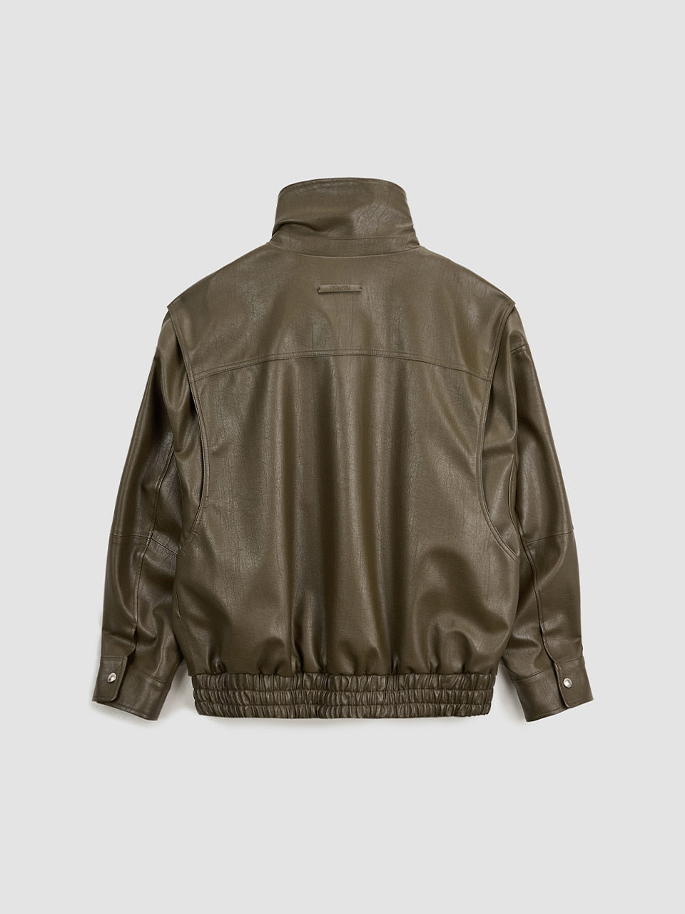 KIMMATIN Oversize Layered Leather Jumper — Brown