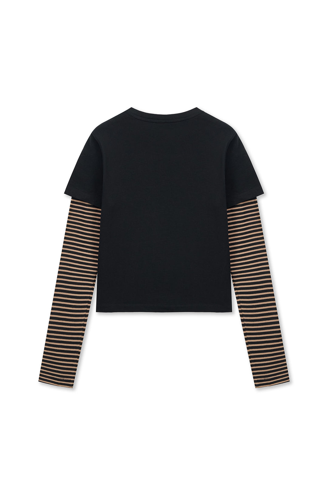 Matin Kim Graffiti Logo Stripe Layered Top — Black