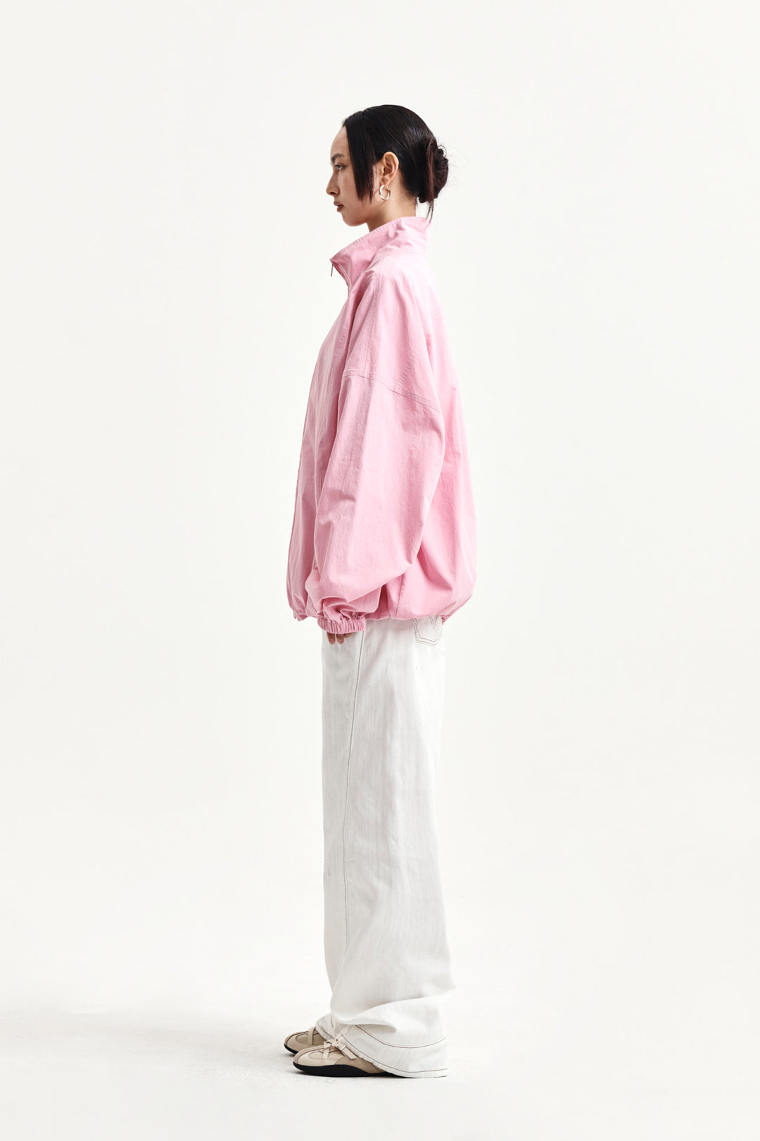 Matin Kim Back Logo High Neck Jumper — Pink