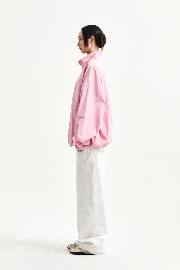 Matin Kim Back Logo High Neck Jumper — Pink