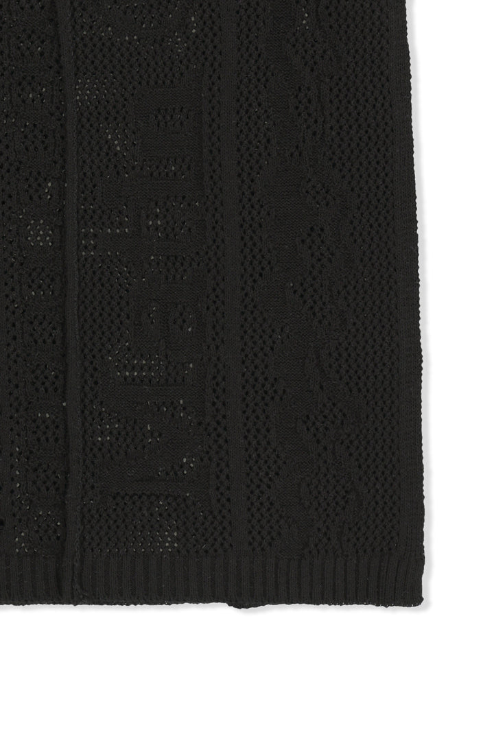 Matin Kim Mesh Logo Wrap Mini Skirt — Black