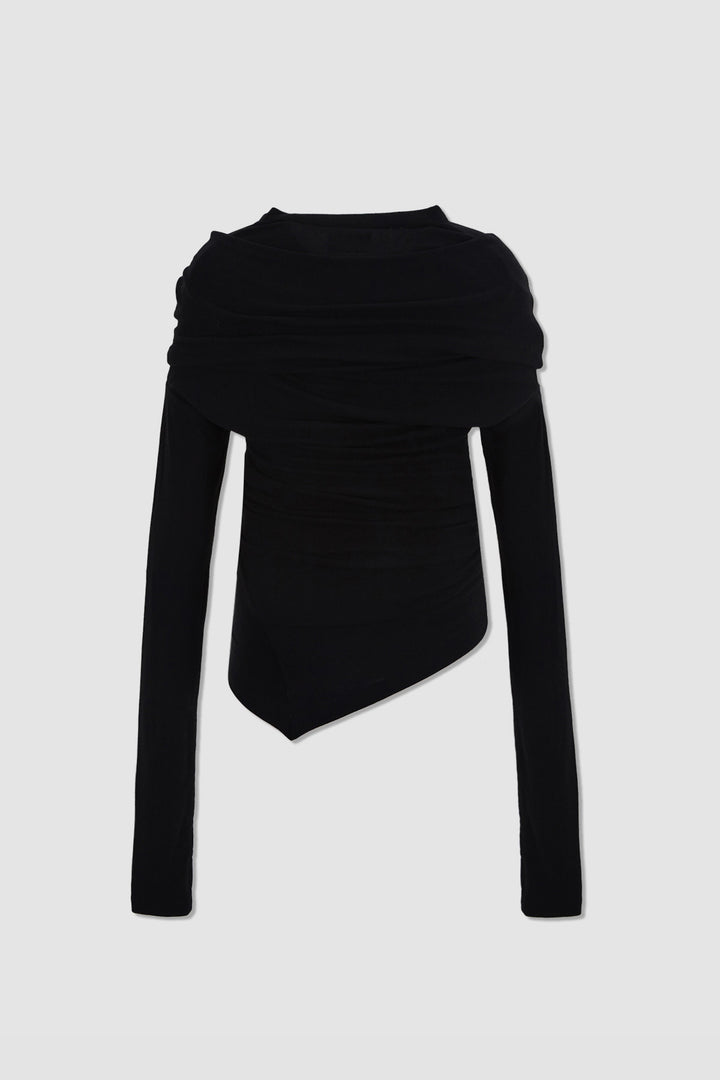 KIMMATIN Off-Shoulder Detail Top — Black