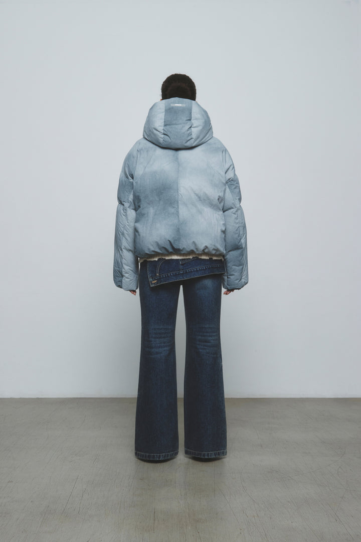 KIMMATIN Dying Effect Volume Puffer Down Jumper — Light Grey