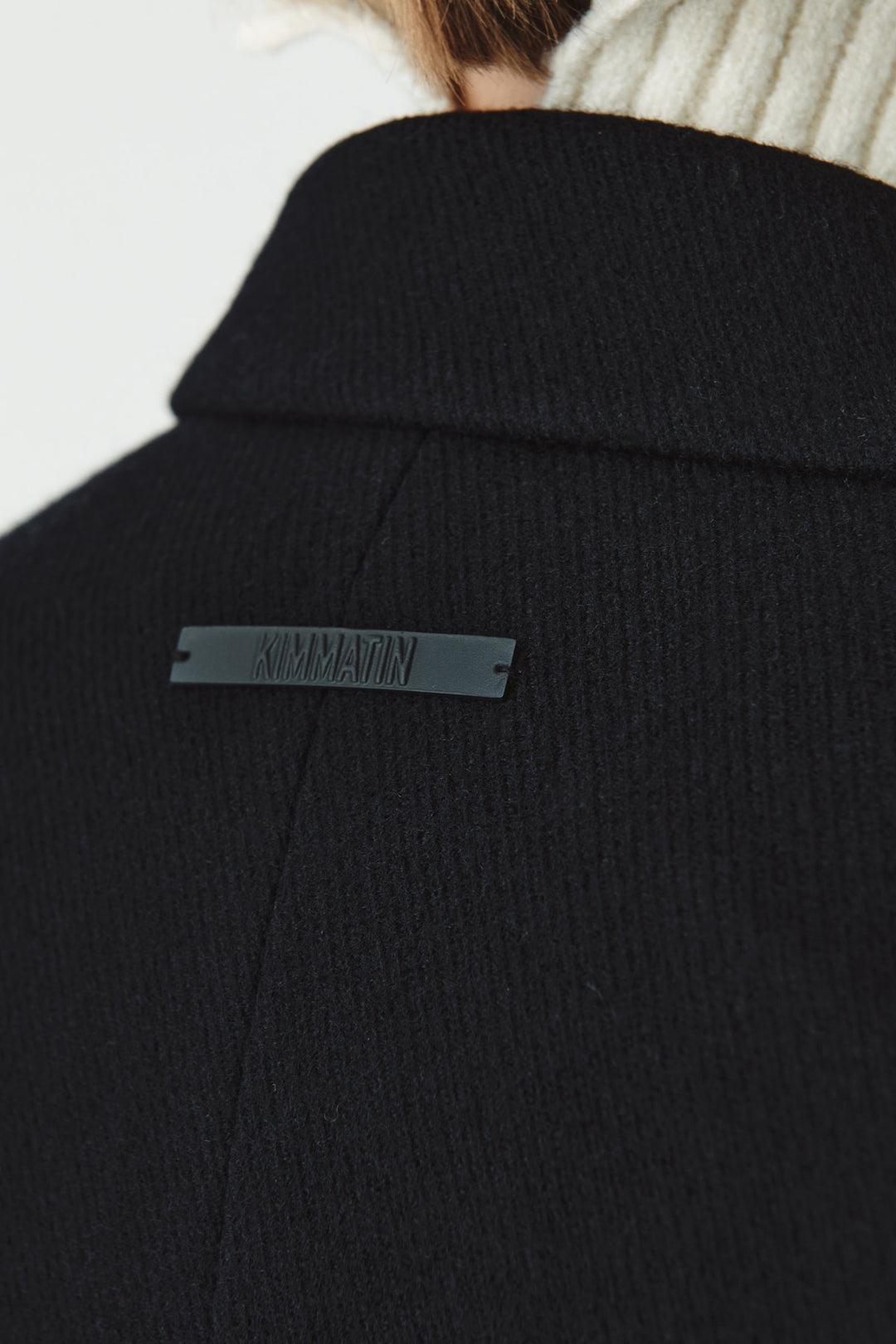 KIMMATIN Overfit Midi Double Coat — Navy blue