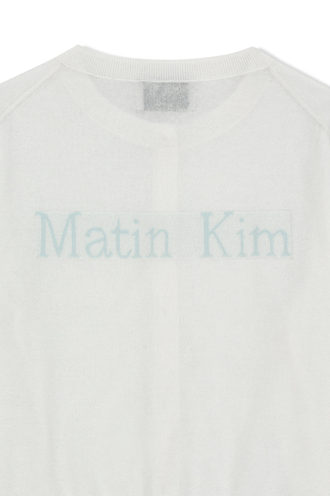 Matin Kim Back Logo Sheer Cardigan — White