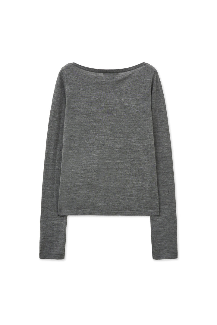 Matin Kim Essential Boat Neck Knit — Gray