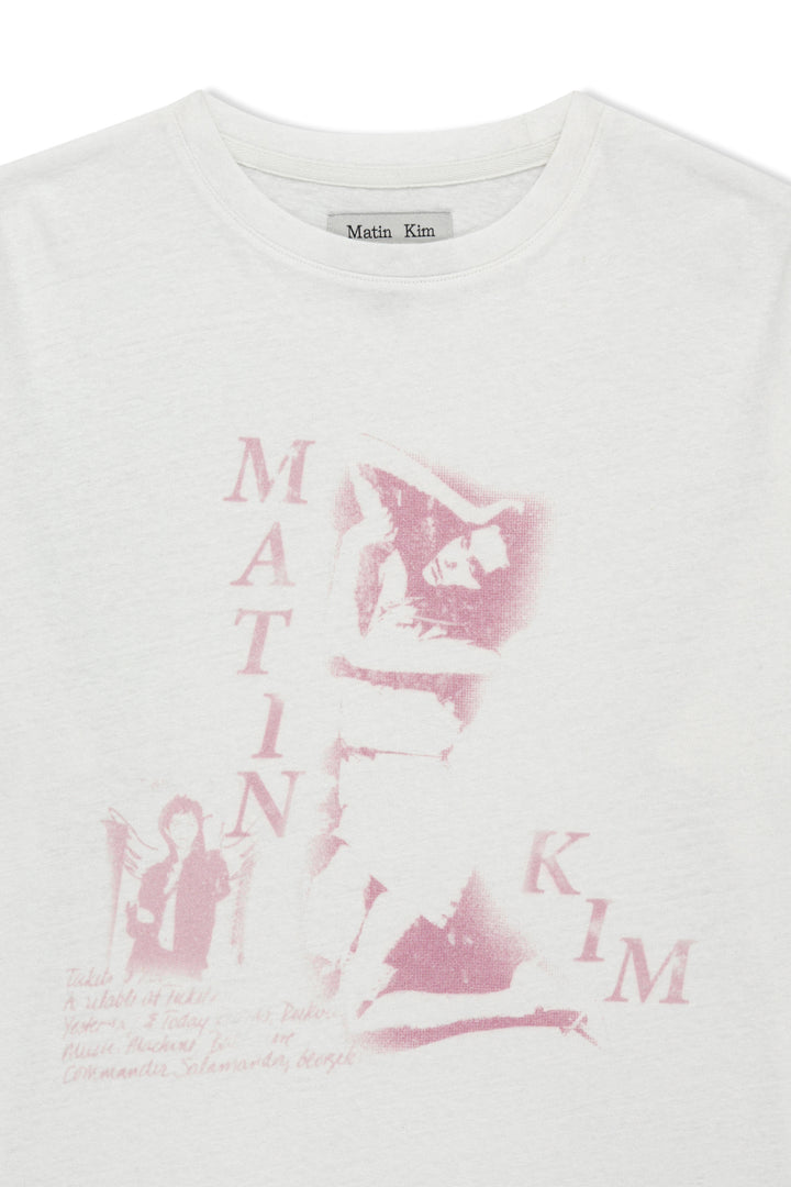Matin Kim Portrait Graffiti Logo Top — White