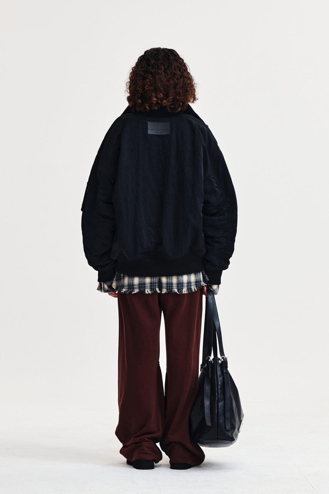Matin Kim High Neck Button Point Zip Up Jumper — Black