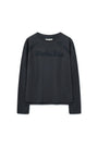 Matin Kim Lettering Graphic Long Sleeve Top — Charcoal