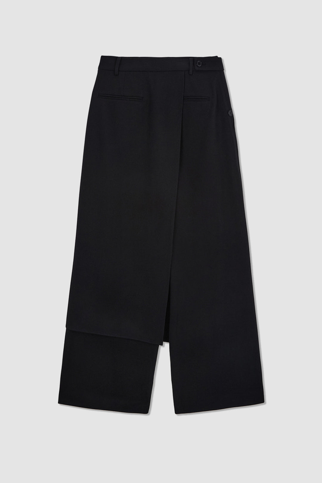 KIMMATIN Skirt Wrap Layered Pants — Black