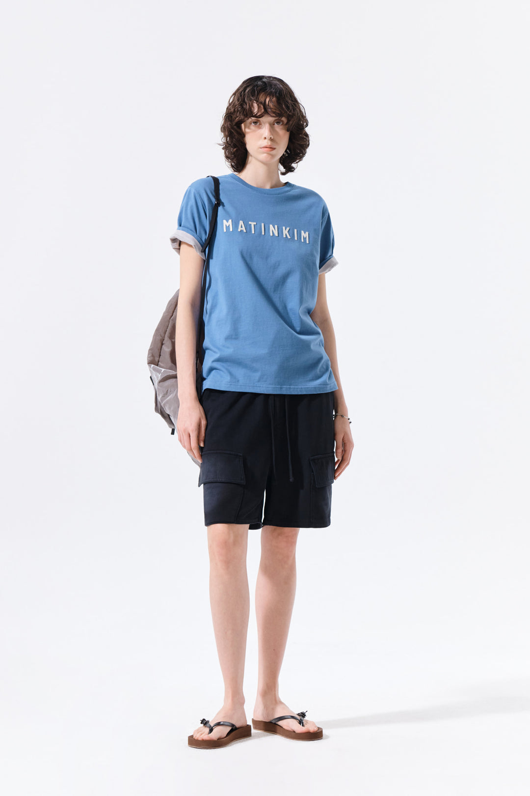 Matin Kim Applique Felt Logo Top — Blue