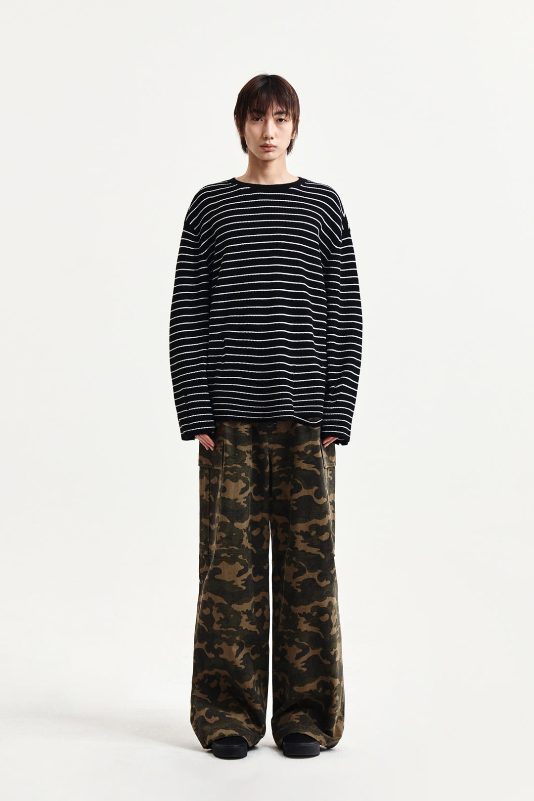 Matin Kim Drawstring Hem Cargo Pants — Khaki