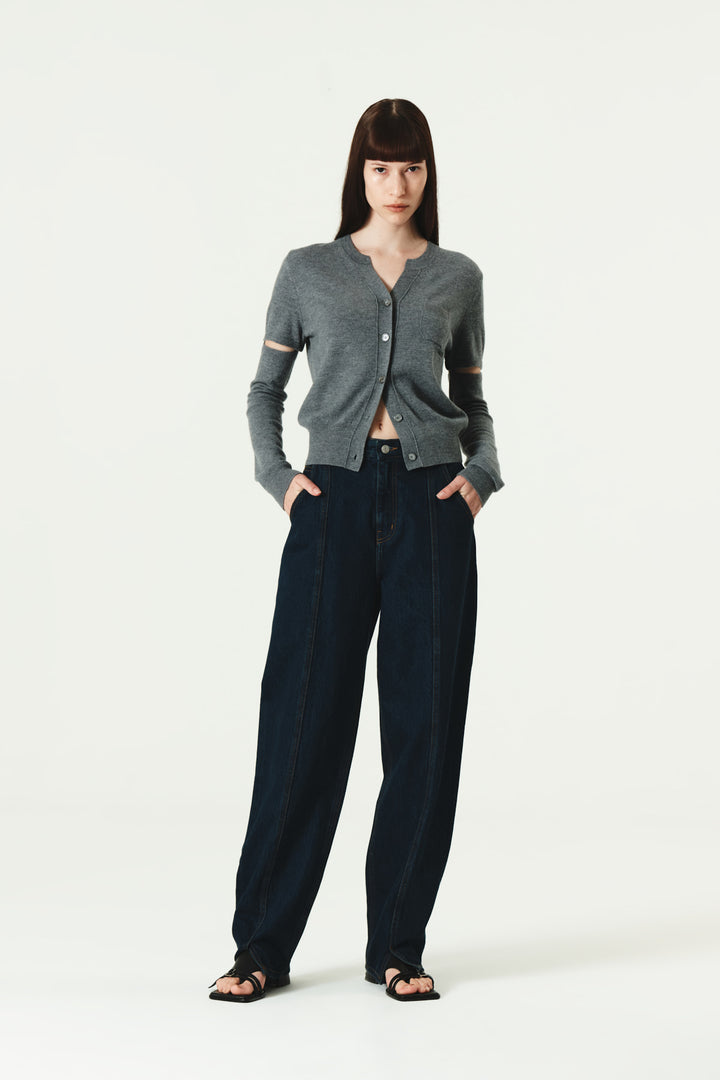 KIMMATIN Over Dying Tapered Denim — Blue