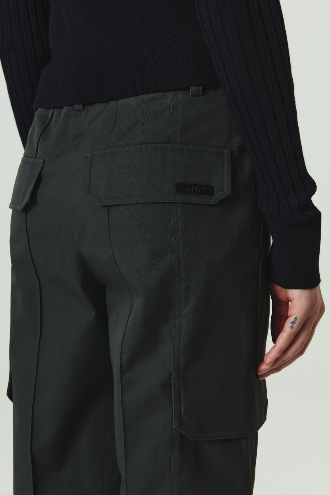 KIMMATIN Banding Straight Cargo Pants — Gray