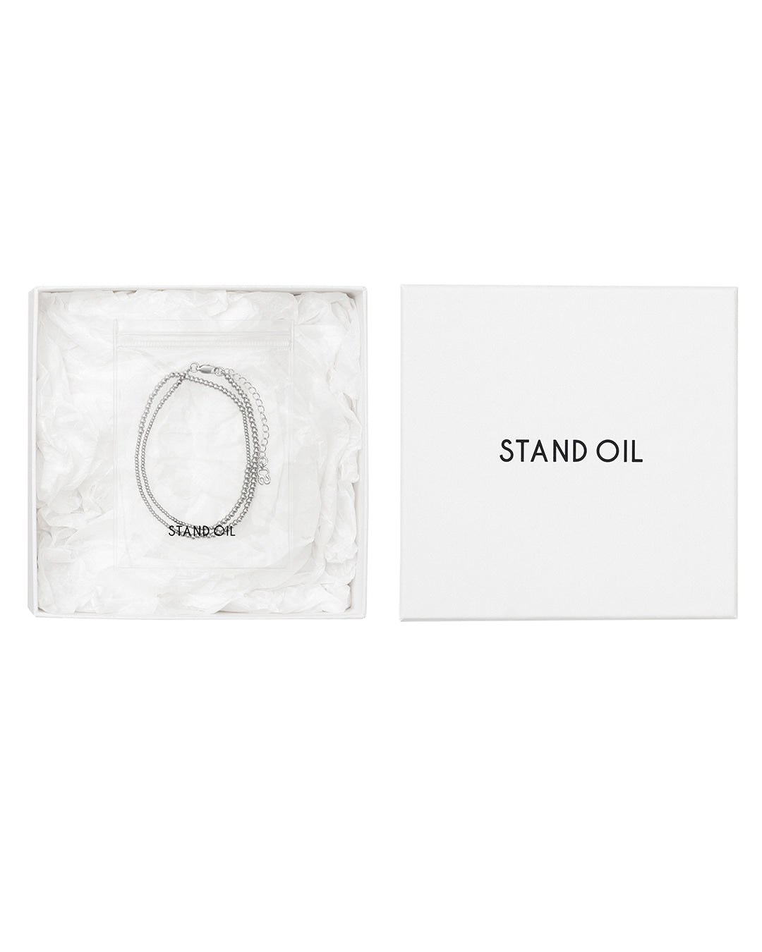 Stand Oil Ball Chain Mix Necklace — Silver