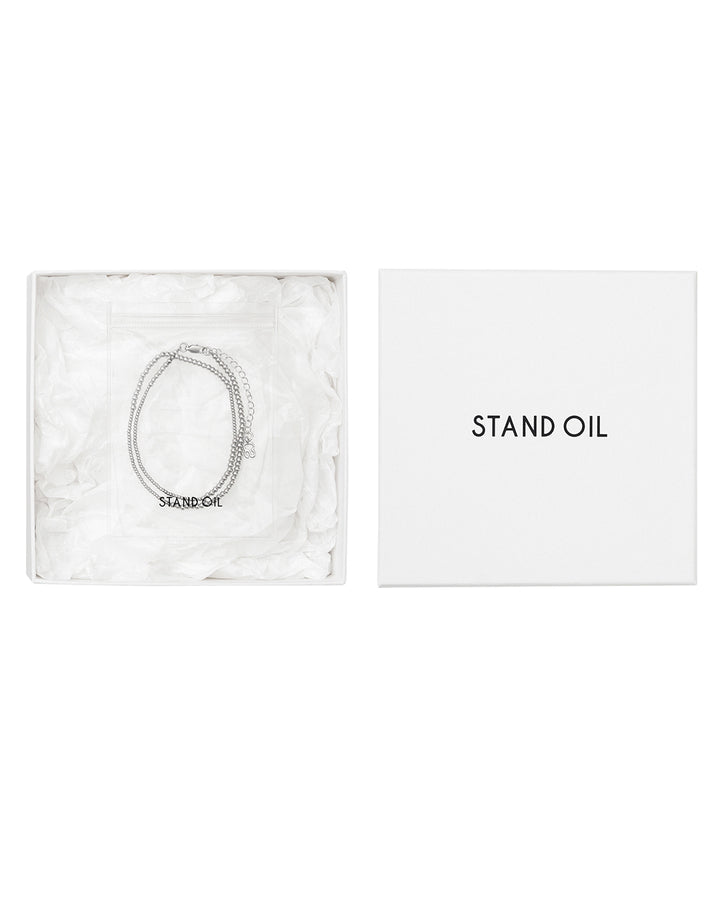 Stand Oil Ball Chain Mix Necklace — Silver