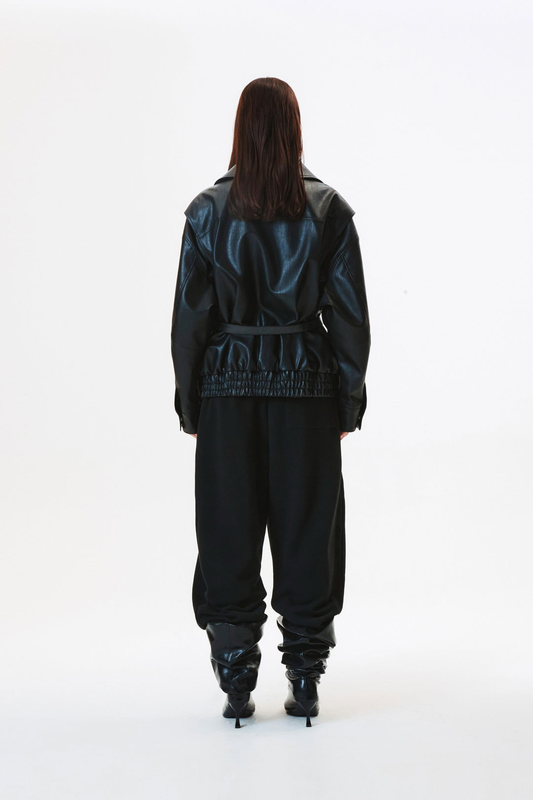 KIMMATIN Pocket Rivet Loose Fit Sweat Pants — Black