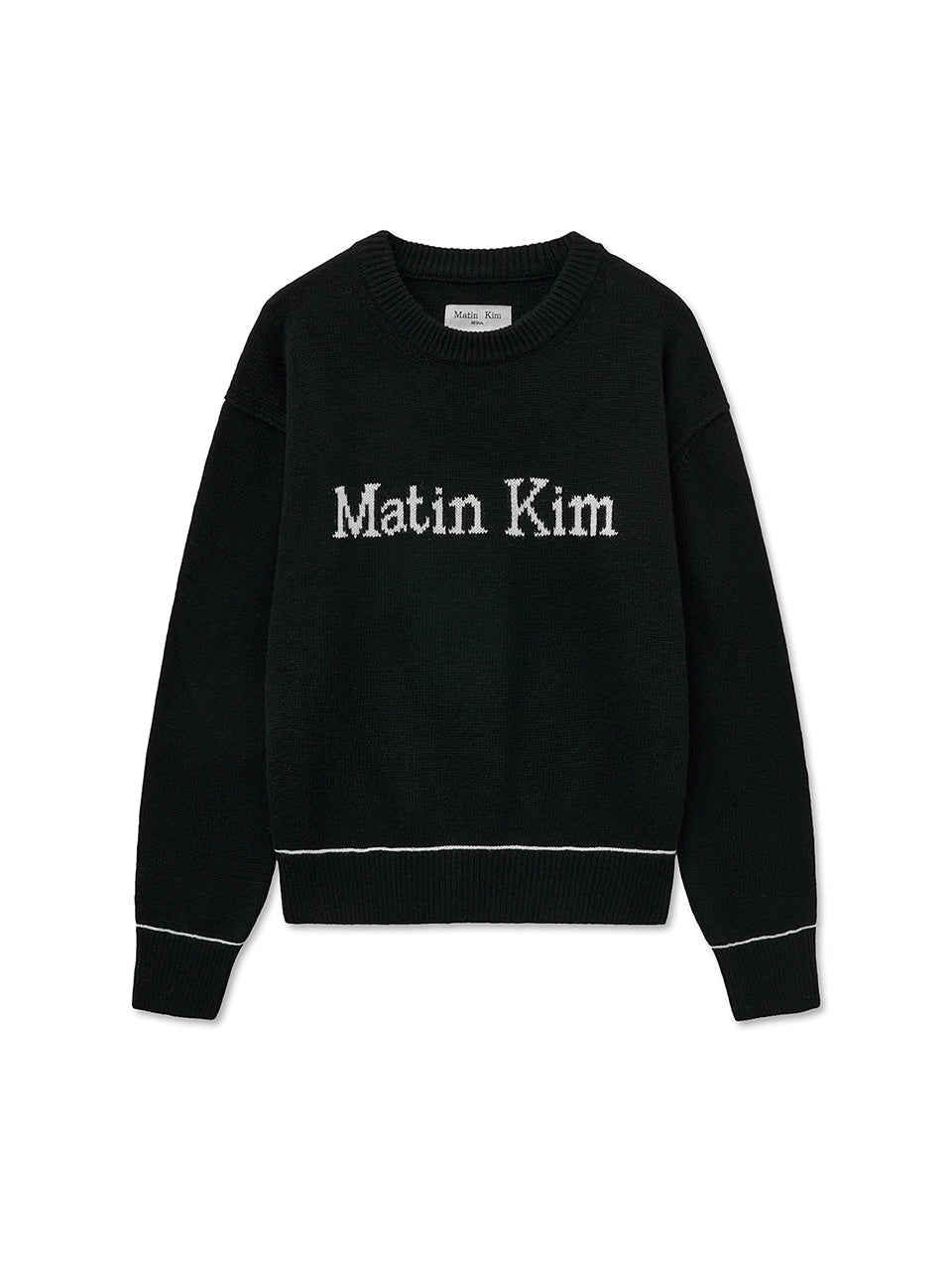 Matin Kim Color Trim Line Logo Pullover — Ivory