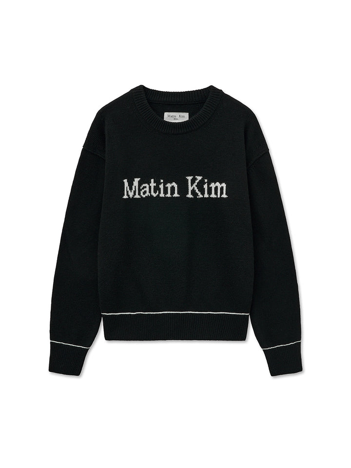Matin Kim Color Trim Line Logo Pullover — Pink