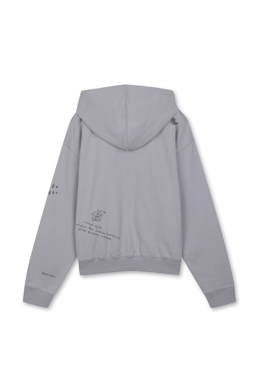 Matin Kim Graffiti Artwork Zip Hoody — Smoke — Blue