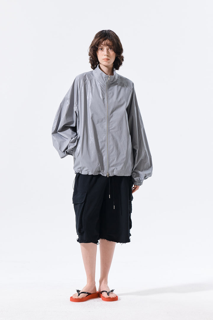 Matin Kim Logo Coating Jumper Dark — Gray
