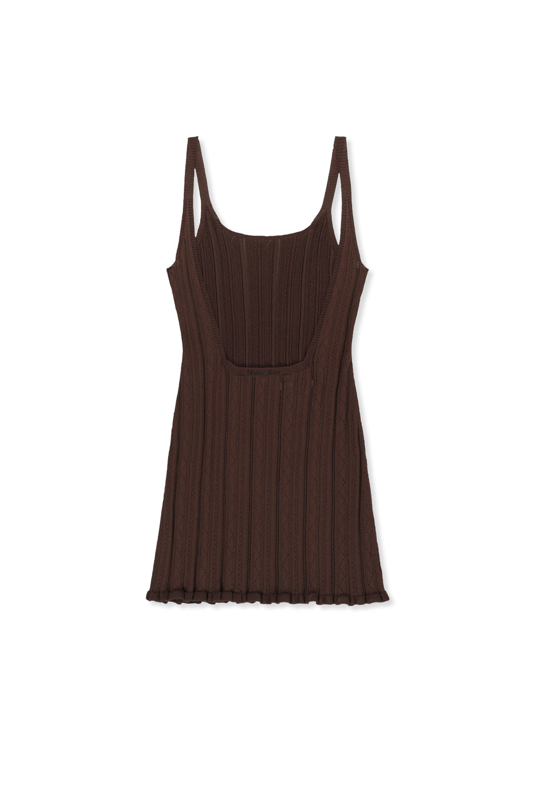 Matin Kim Open Back Ribbed Knit Dress — Brown