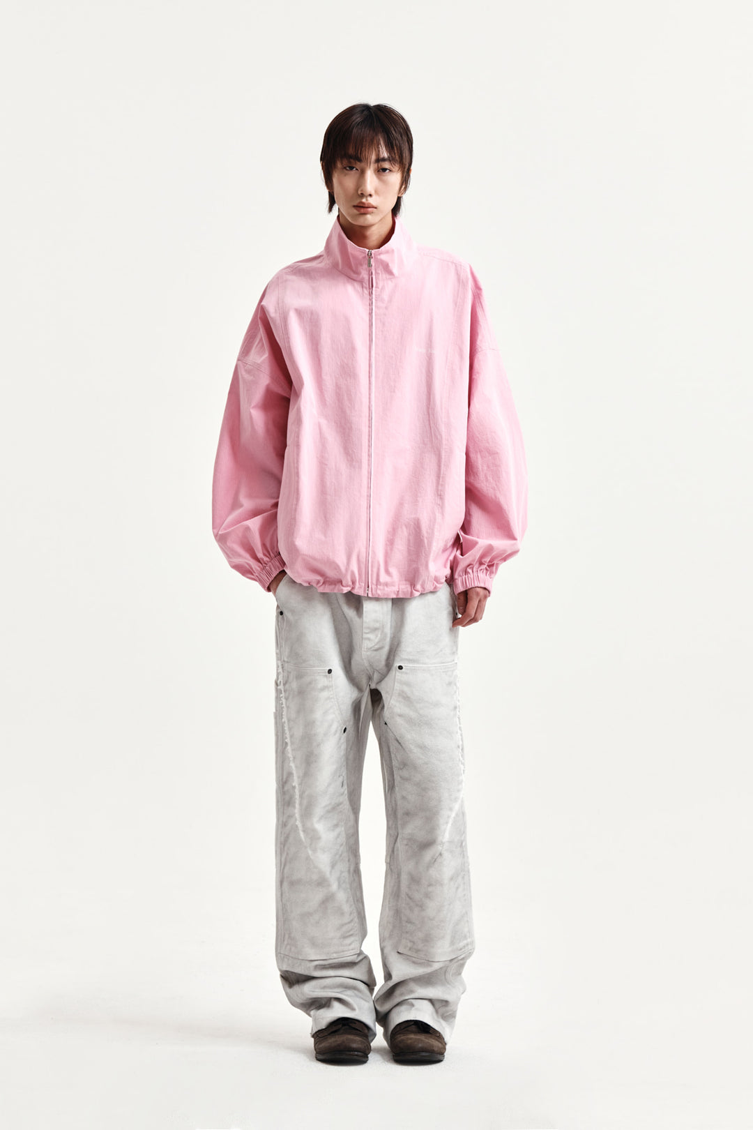 Matin Kim Back Logo High Neck Jumper — Pink