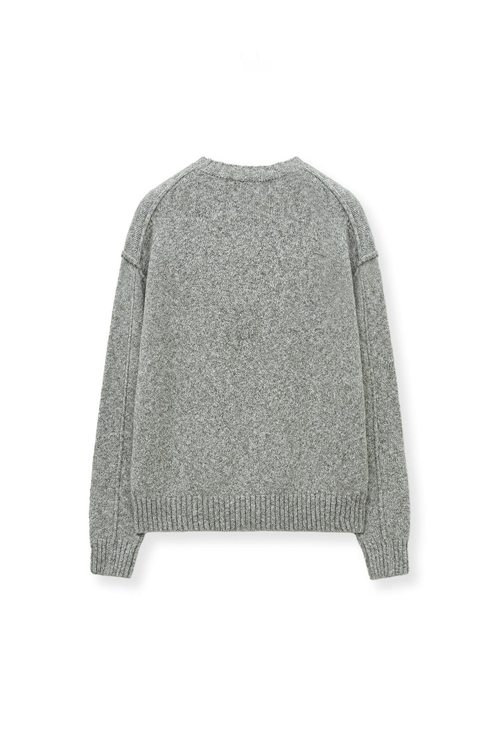 Matin Kim Mixed Yarn Knit Pullover — Gray