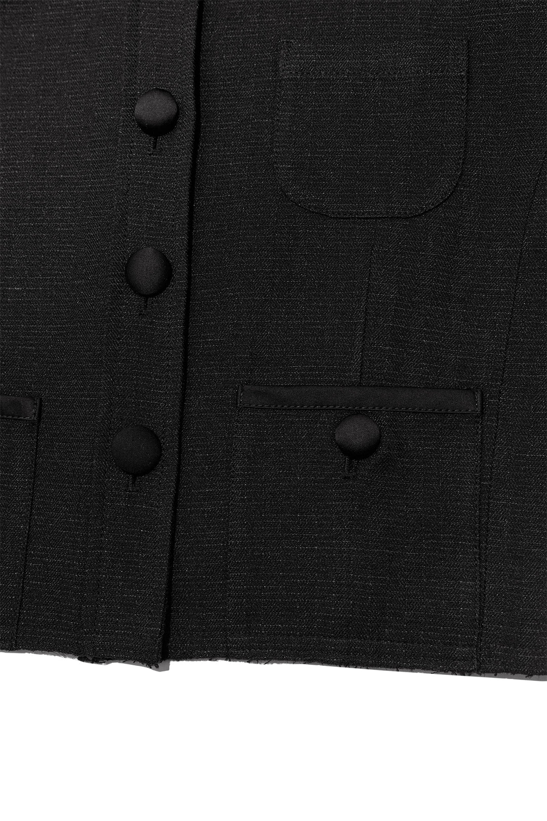 Matin Kim Stripe Herringbone Pocket Crop Jacket — Black