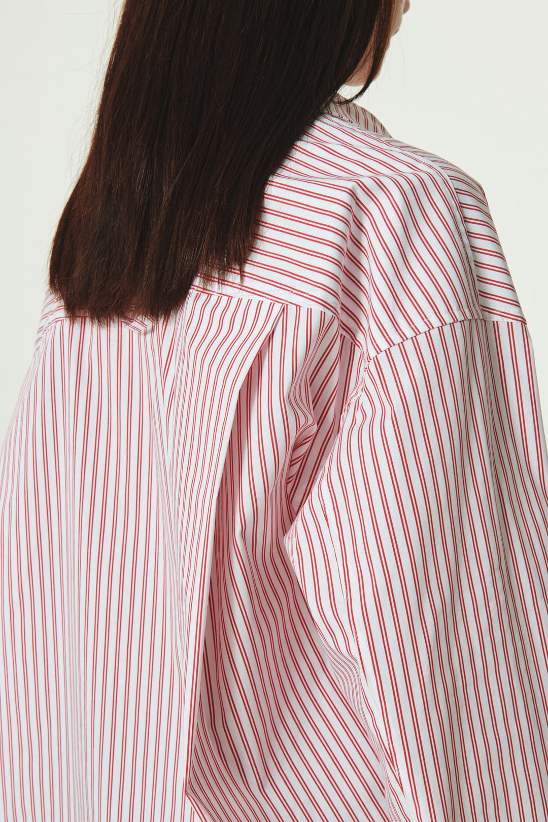 KIMMATIN Two Way Stripe Shirt — Red