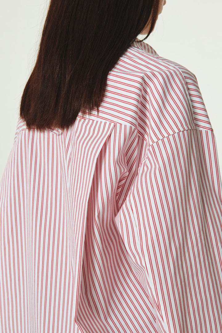 KIMMATIN Two Way Stripe Shirt — Red