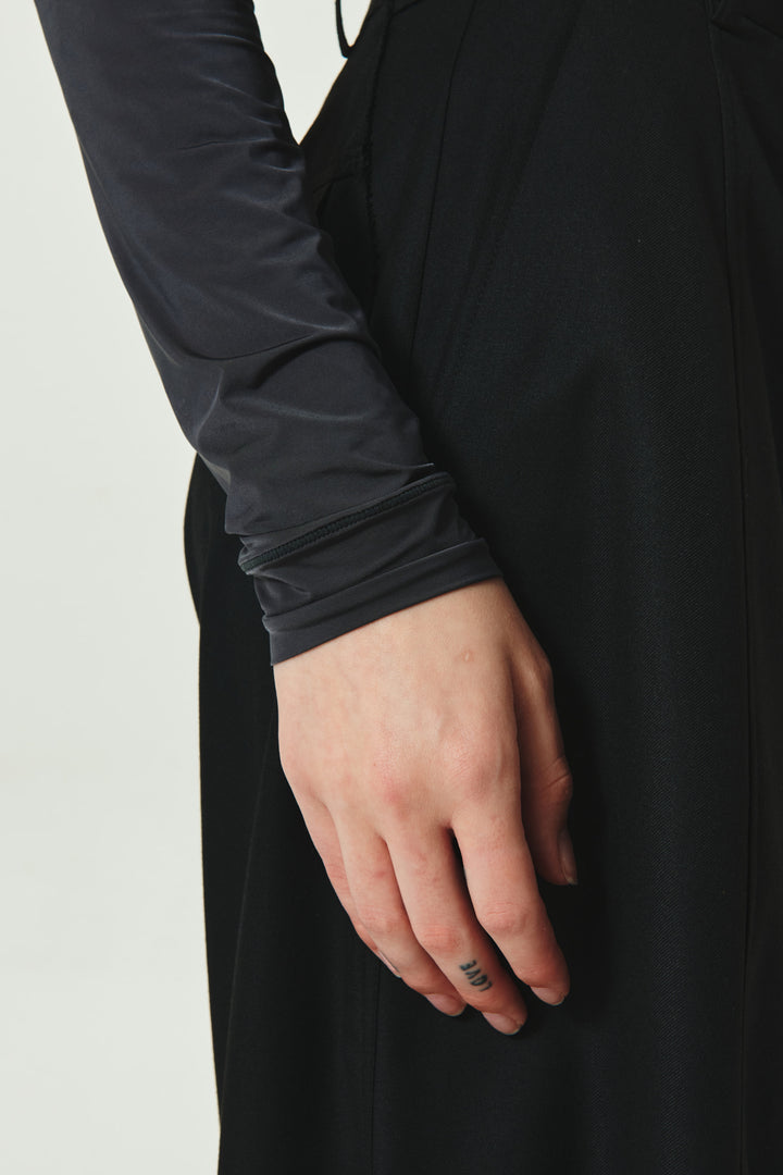 KIMMATIN Half Neck Light Long Sleeve Top — Charcoal