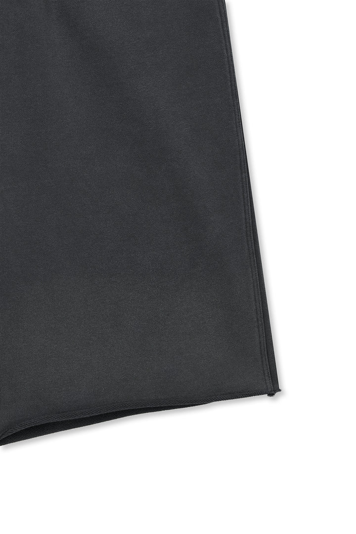 Matin Kim Vintage Washed Back Logo Bermuda Sweatpants — Charcoal