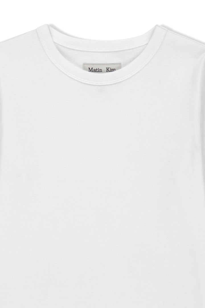 Matin Kim Label Detail Slim Fit Top — Ivory