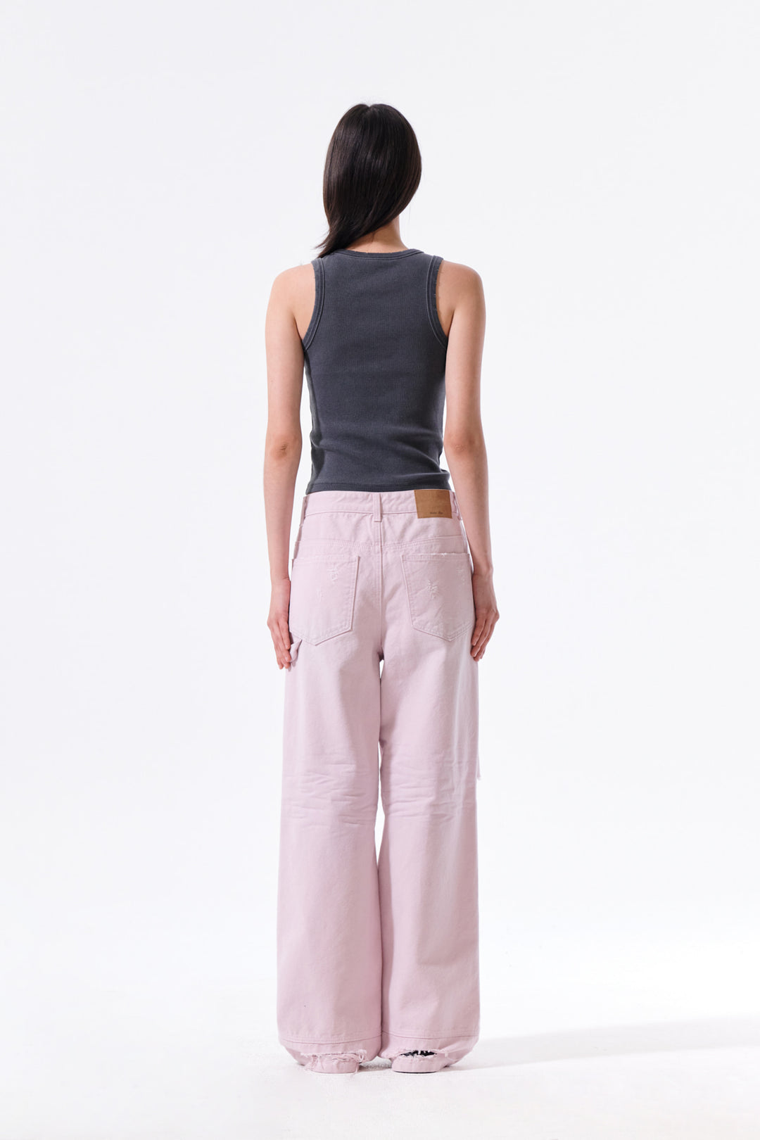 Matin Kim Destroyed Color Dyeing Denim — Pink