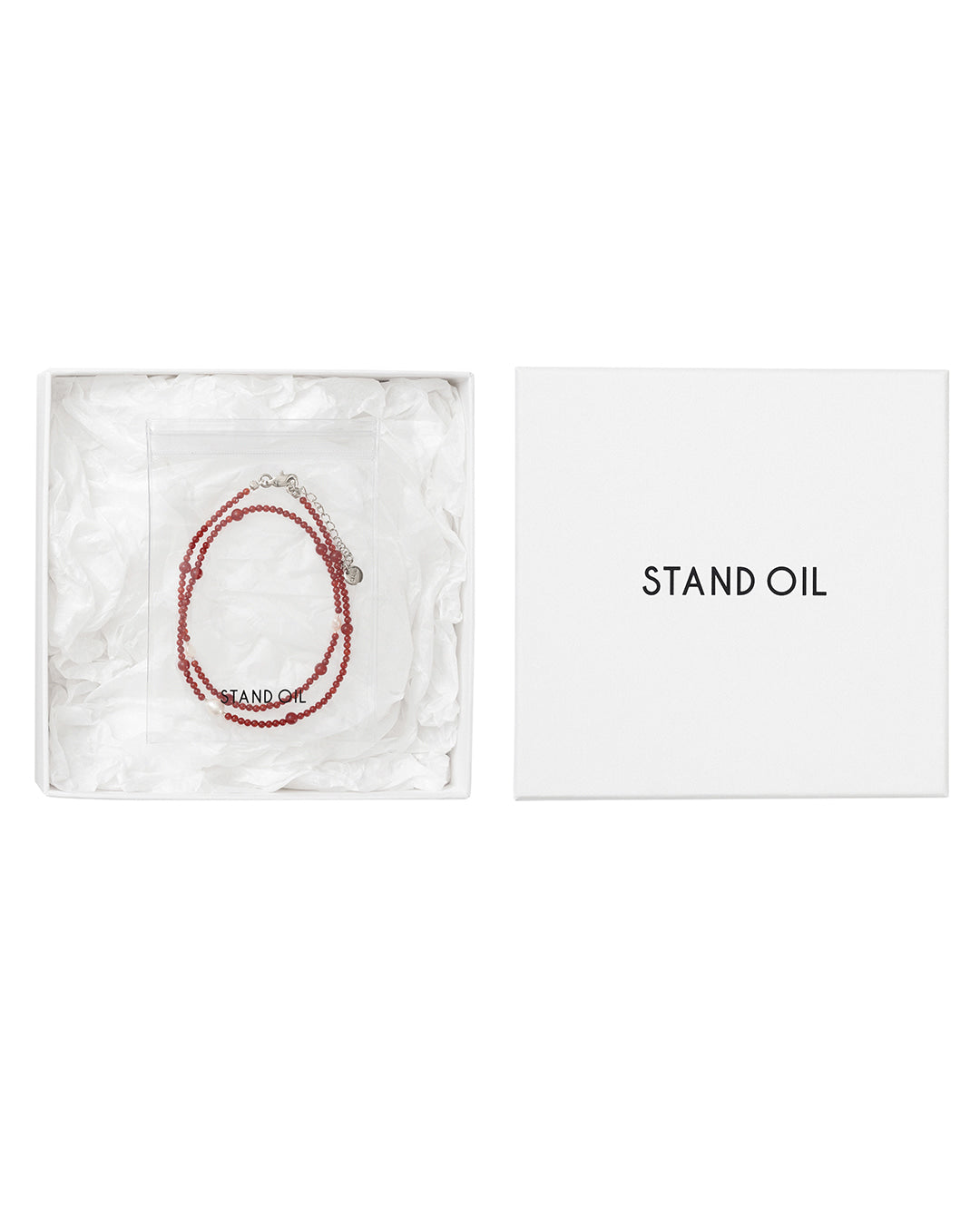 Stand Oil Jamano Pearl Necklace — Red