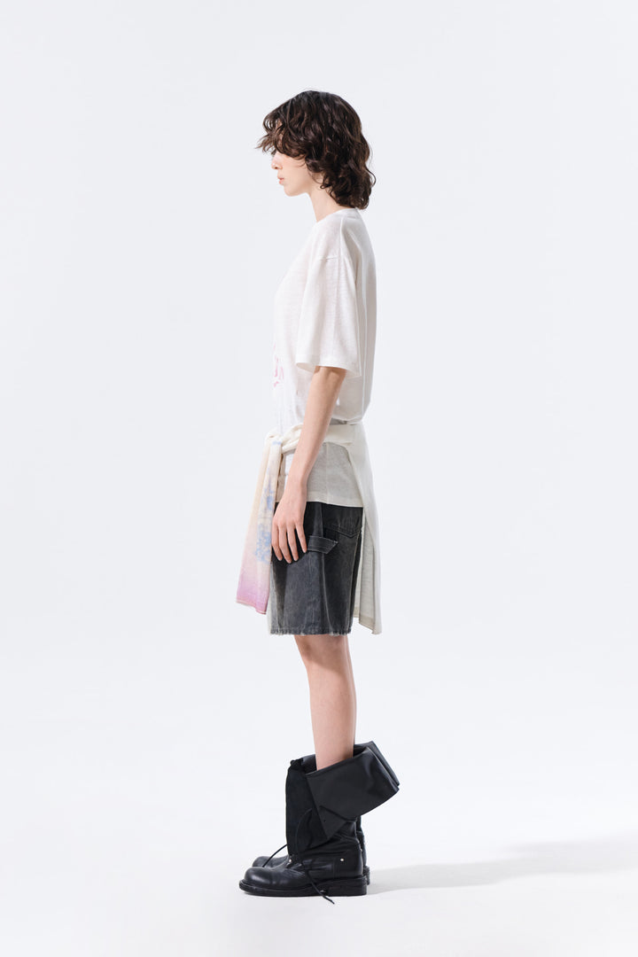 Matin Kim Portrait Graffiti Logo Top — White