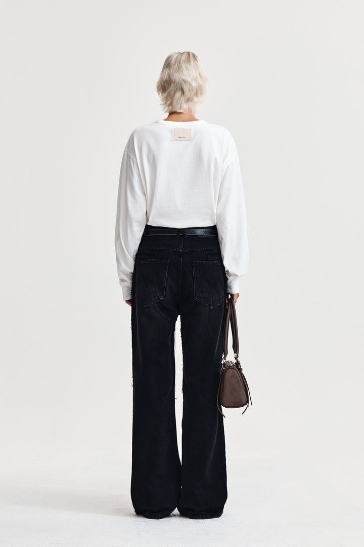 Matin Kim Patch Graphic Long Sleeve Top — White