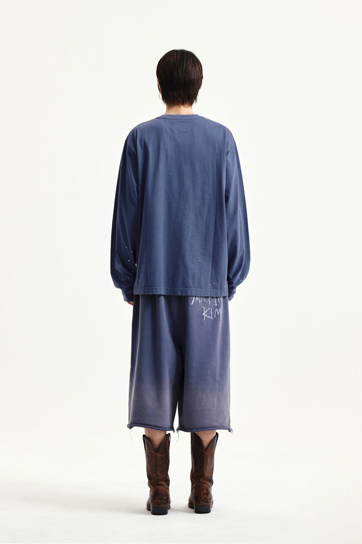 Matin Kim Vintage Washed Logo Top — Blue