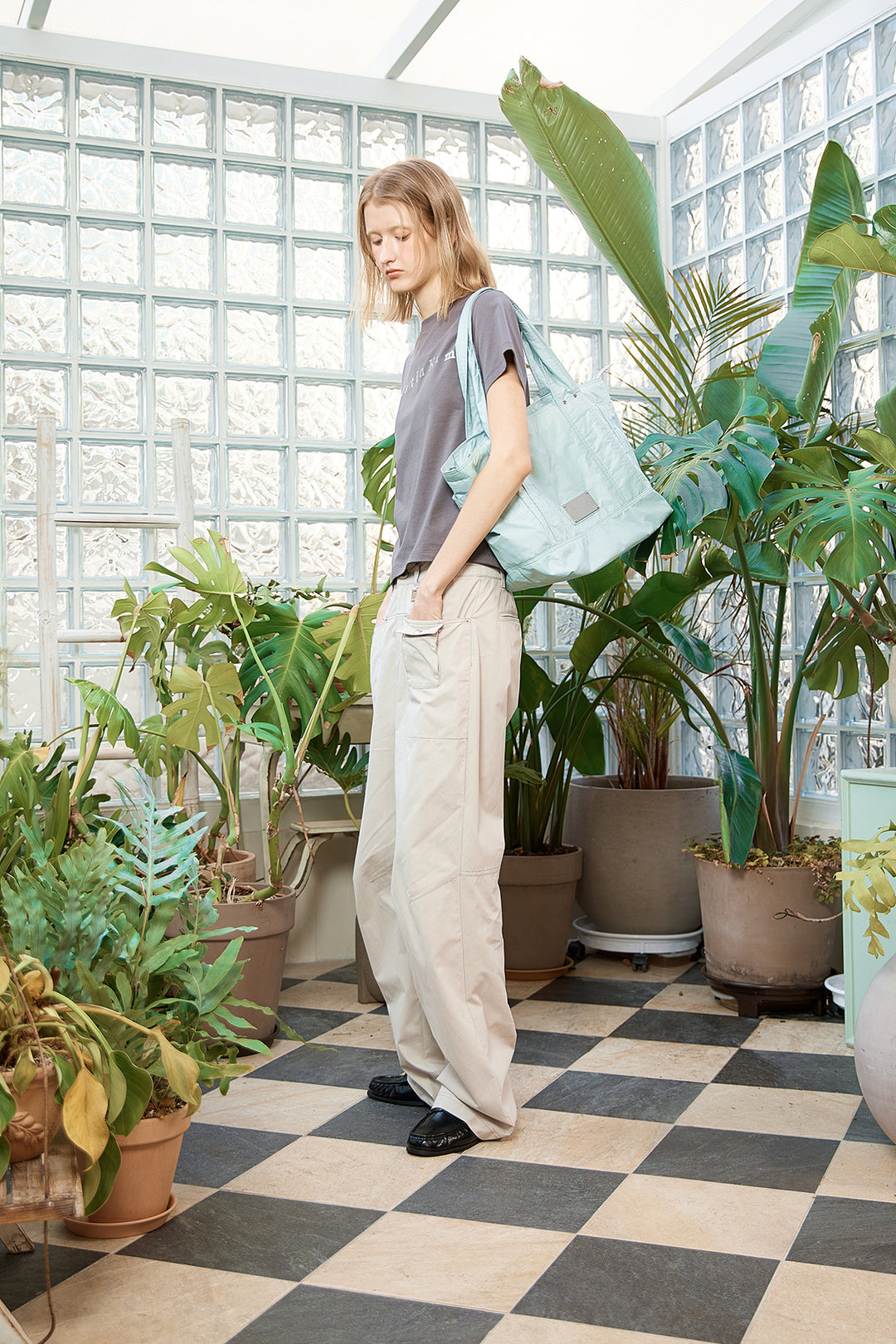 Matin Kim Snap Pocket Point Fatigue Pants — Gray