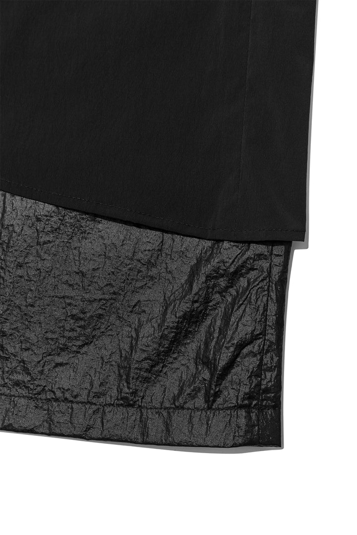 Matin Kim Shirring Layered Maxi Skirt — Black